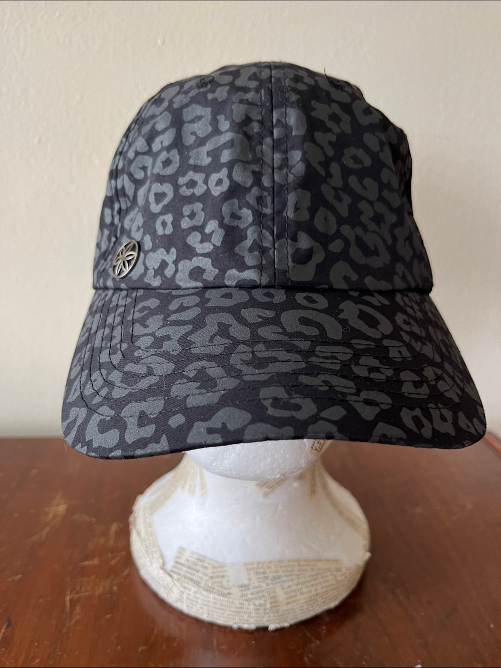 Gaiam Black Gray Leopard-Print Baseball Cap Unisex